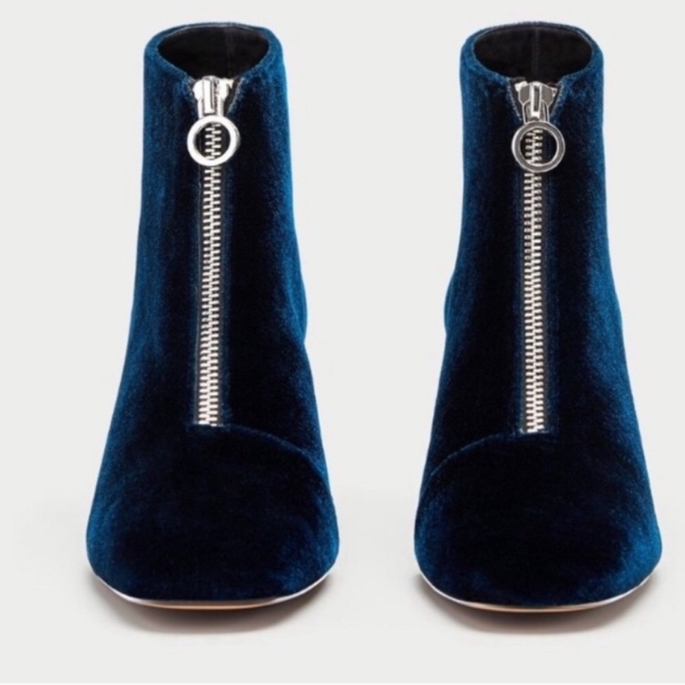 Chunky High Heel Ankle Boots with Zip.